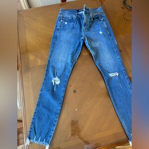 Express Blue Ripped Skinny Jeans